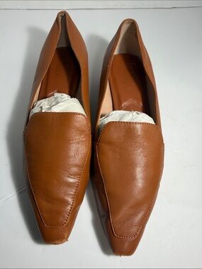 Women’s Franco Sarto Tan Leather Pointed-Toe Loafers